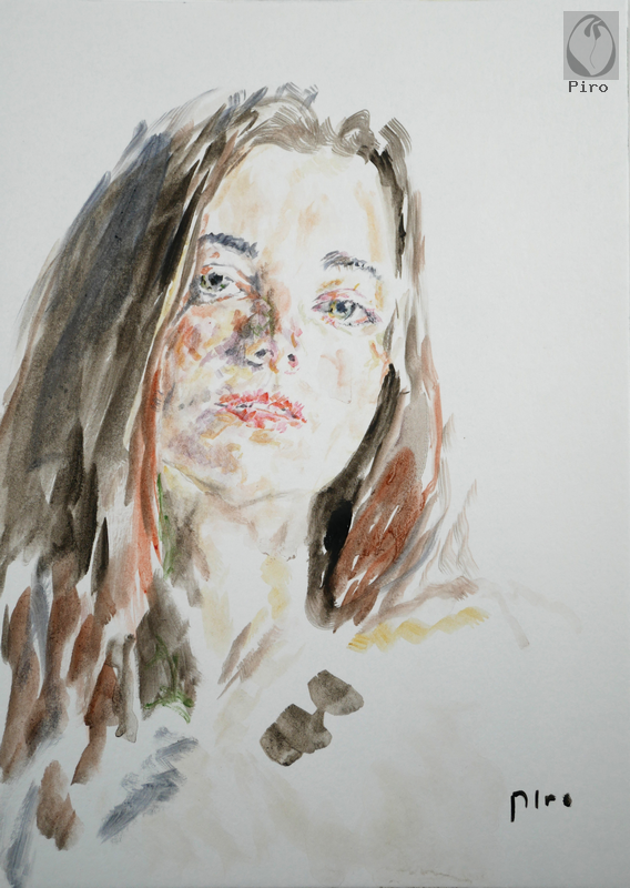 oil on paper - olio su carta di Piro
